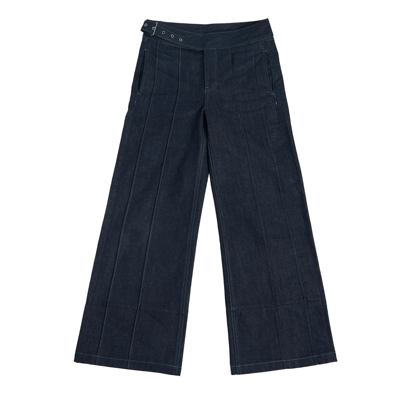 PLEATED SELVEDGE DENIM TROUSERS